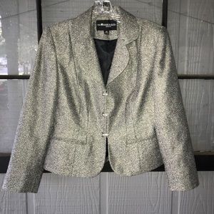 Sag Harbor Petite jacket / blazer, gray metallic
